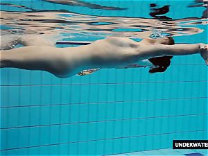 hot massive jugged teenager Lera swimming in the pool